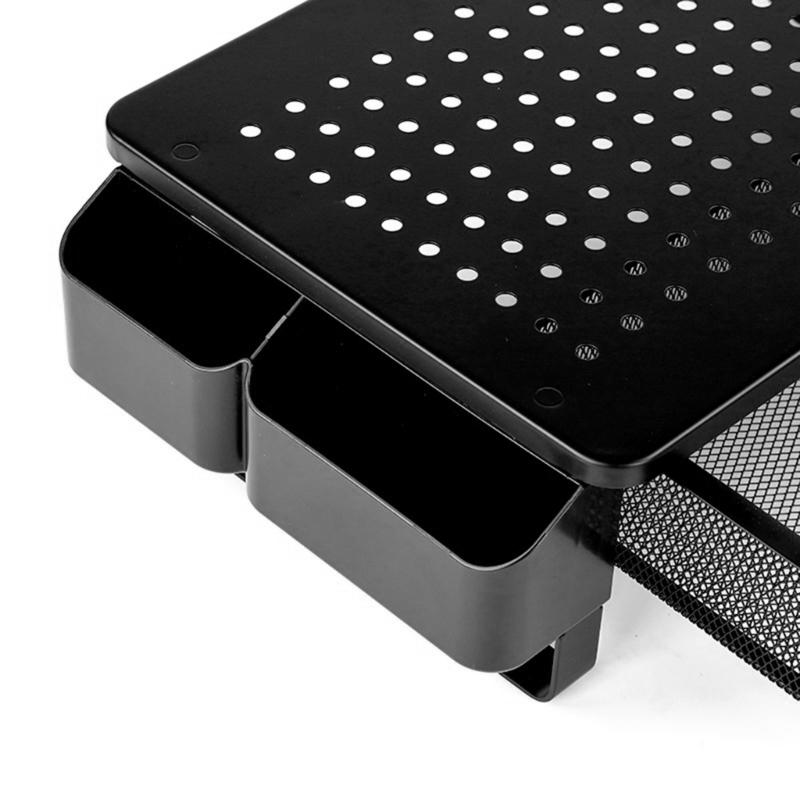 Подставка для монитора с вентилируемым ящиком, подставка для экрана из металла с органайзером для ручек и местом для хранения, для компьютера, ноутбука, принтера