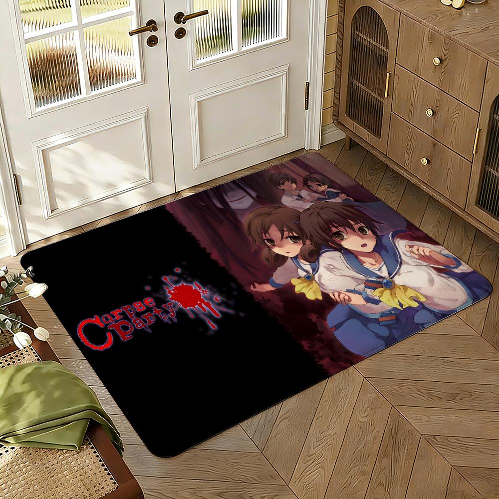 Corpse Party Floor Mat Soft Thickened Absorbent Non-Slip Bedroom Living Room Door Mat Home Decor Flannel Rugs