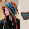 Популярная защита ушей Теплая шапка Вязаная шапка для девочек Цветные кисточки Шапки Шапка для катания на открытом воздухе Вязаная шапка для женщин