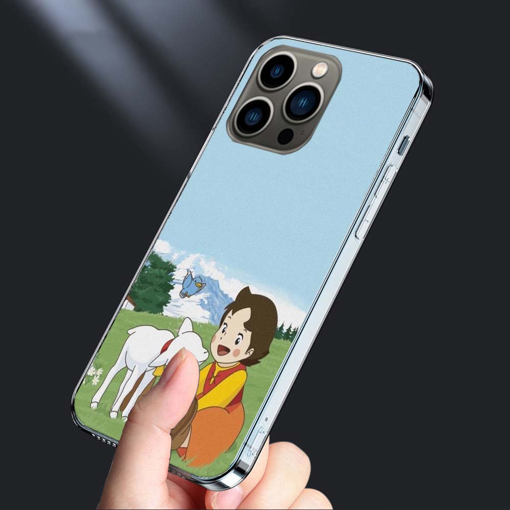 Heidi Cartoon Phone Case For Iphone 16E 15 Pro 14 Plus 17E 16 17 Pro Max Air 11 12 13 Mini Shockproof Capa Cute Cover TPU Cle
