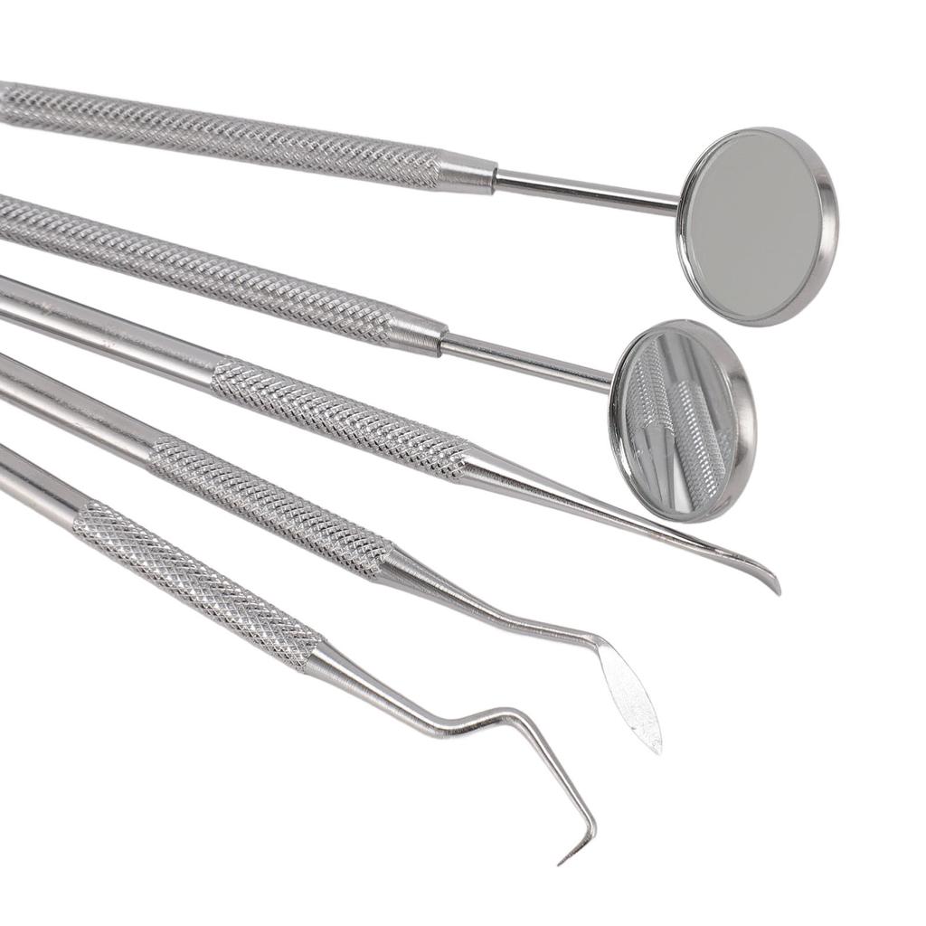 Набор инструментов для ухода за полостью рта, 5 шт., нескользящая ручка из нержавеющей стали для удаления налета для чистки зубов