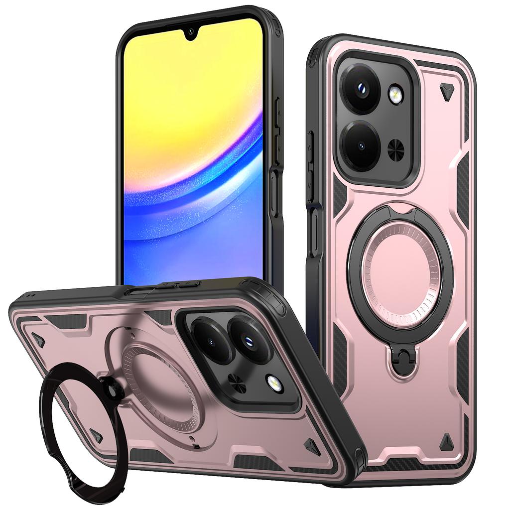 Для Xiaomi Poco C85 4G Redmi 15C 6.9 дюйма Чехол Броня Противоударный Вращающийся на 360° Магнитный Держатель TPU Рамка Пластиковая Крышка для Телефона