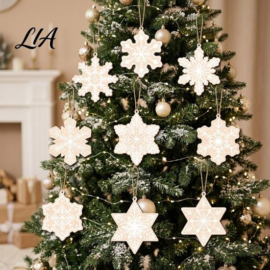 Customizable Holiday Gift Tags Wooden Christmas Snowflake Ornaments, Rustic Xmas Tree Hanging Decorations, Boho Accessories Winter Wonderland