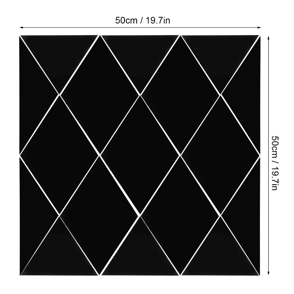 Acrylic Rhombic Mirror Wall Sticker Black Self Adhesive Mirror Tile  Home Wall