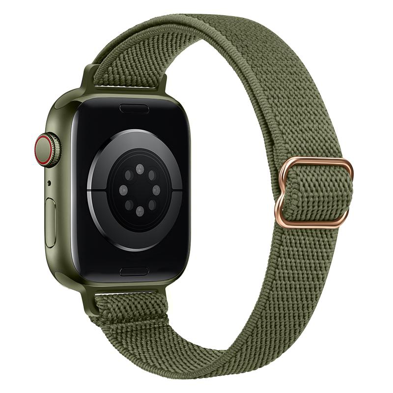 Тонкий ремешок для резинки для волос для Apple, ремешок для часов 40 мм, 44 мм, 38 мм, 42 мм, эластичный нейлоновый браслет-петля соло для iWatch 3, 4, 5, 6 se 7, 45 мм, 41 мм