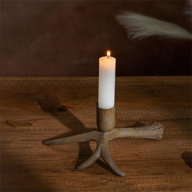 1Pcs Resins Deer Antler Holder Elegant Pillar Candlestick for Wedding Christmas Table Centerpieces Standing Atmosphere