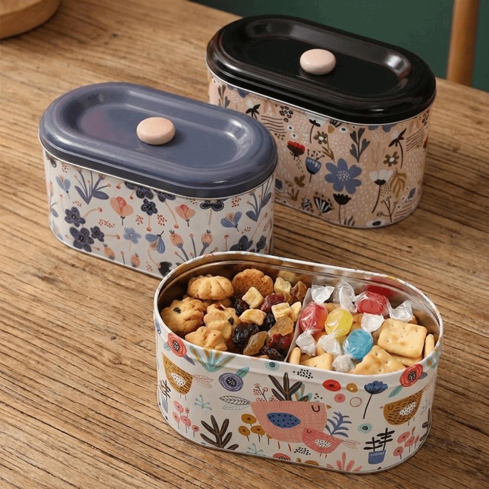 2PCS/SET European Style Tinplate Storage Box Large Capacity Candy Cookie Box Gift Boxes Living Room