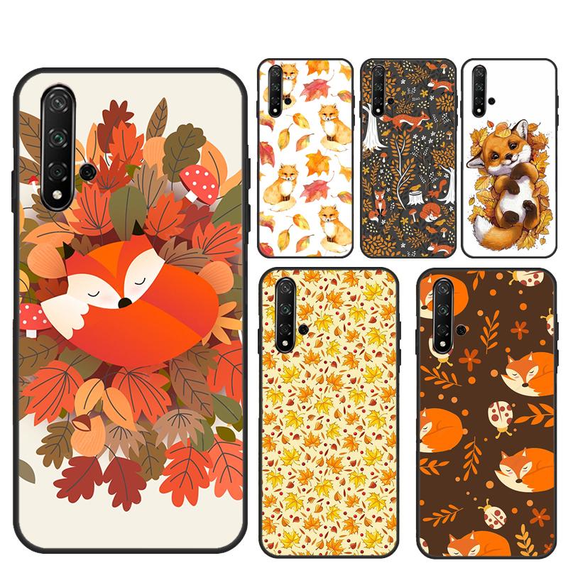 Autumn Leaves Fall Fox For Huawei Nova Y70 Y90 Y60 Y61 Y91 Y72 9 10 SE 12i 12s 11i 5T P60 Pro P20 P30 P40 Lite Case