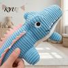 Aggressive Chewers Toys for Dogs Corduroy Crocodile Dog Toy, Squeaky Plush Chew Soft Teeth Grinding Boredom Relief Stuffed Animal Small to Medium