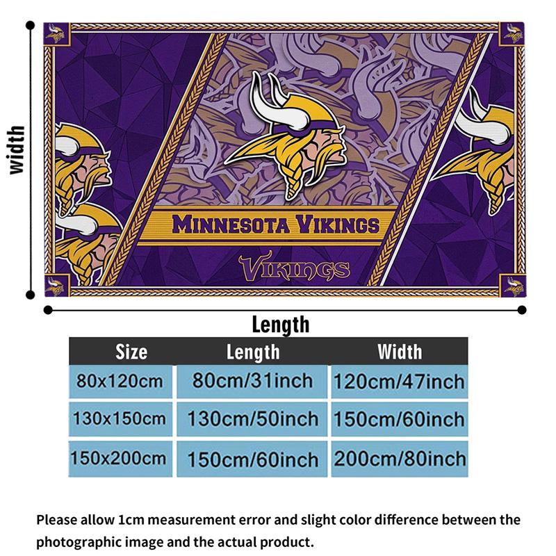 Minnesota Vikings Print Flannel Blanket High Quality Warm Comfortable Cover for All Seasons Perfect for Gifts Home Decor