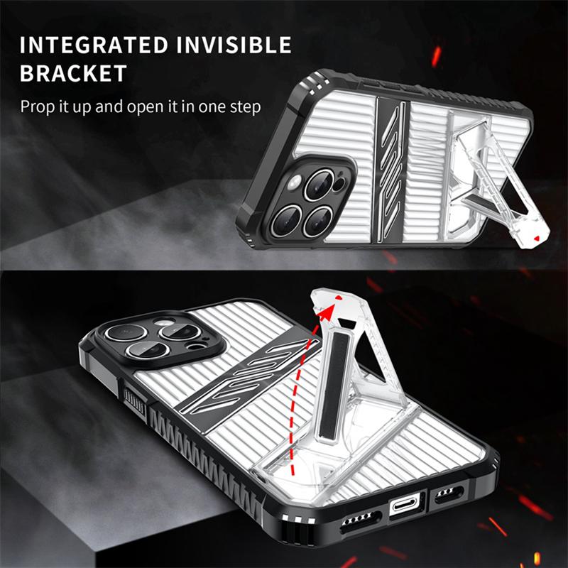 KEYSION Противоударный чехол для iPhone 15 Pro Max 15 Plus Прозрачный PC+силиконовый чехол-подставка для телефона для iPhone 15 Pro Max