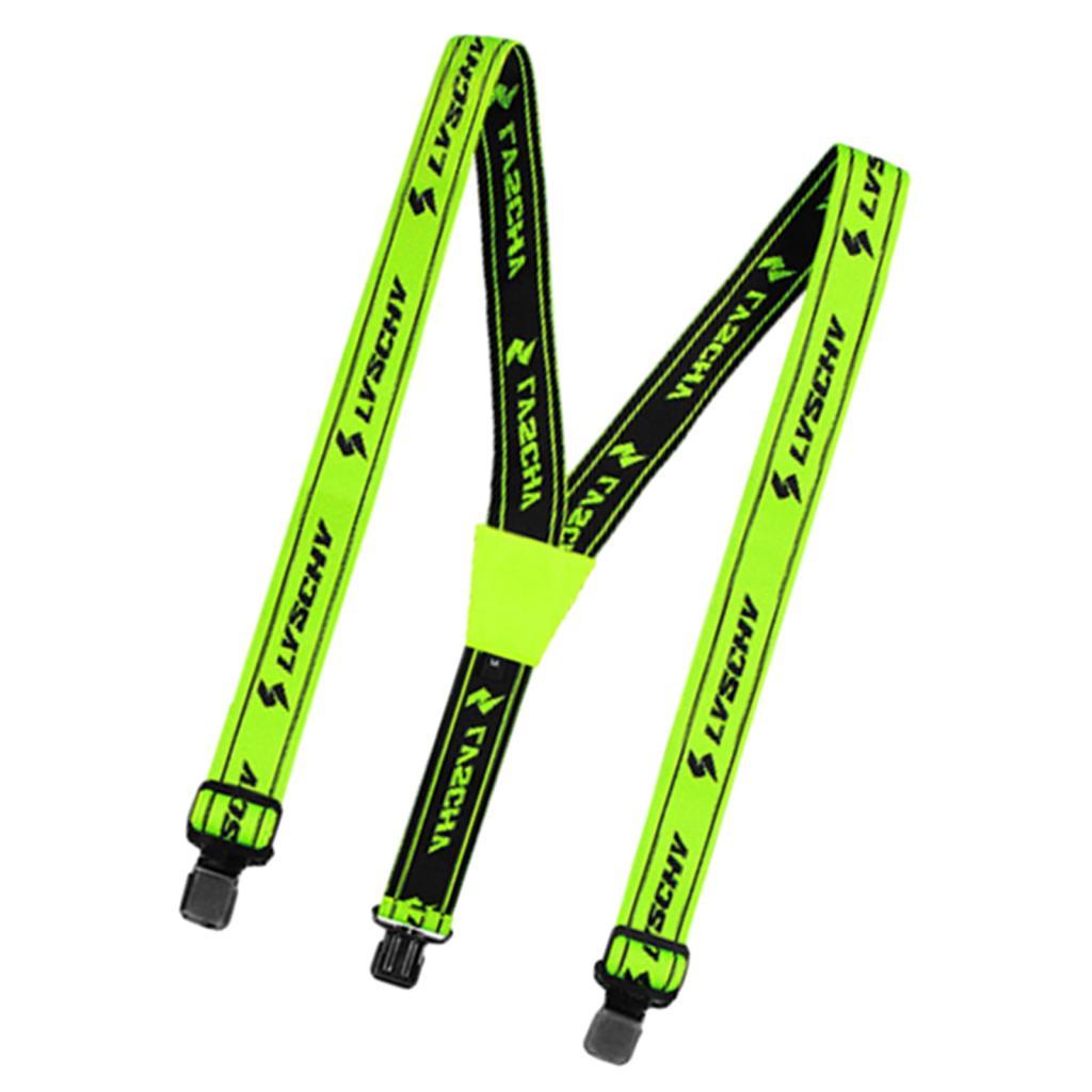 Wide Adjustable + Elastic Suspenders Y-shape Strong Clip Heavy Duty