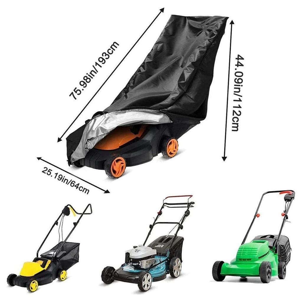 Heavy Duty Universal Lawn Mower Cover Waterproof Dustproof Oxford Fabric With Windproof Drawstring For Outdoor Protector