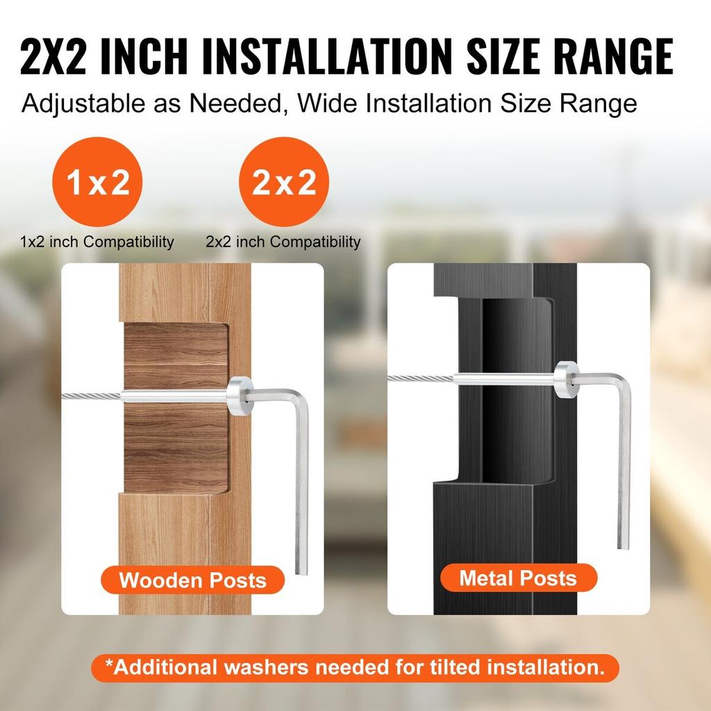 20 Pack Invisible Cable Railing kit, T316 Stainless Steel 3.2mm Invisible Receiver and Swage Stud End for Cable Railing, Swage Tensioner 3.2mm for