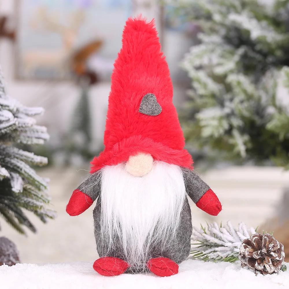 Creative Christmas Ornament Plush Faceless Moustache Doll Home Decoration Accessories for Living Room