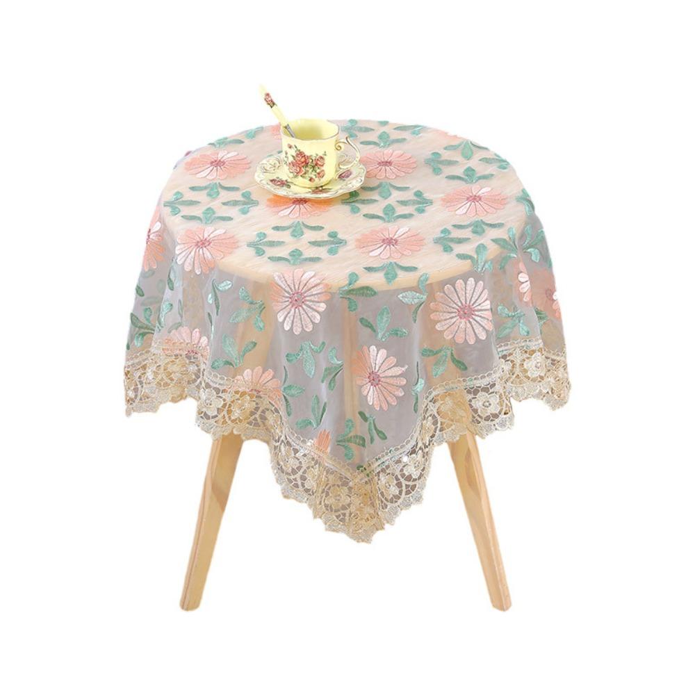 Lace Trim Table Cover Yarn Cloth Table Sheet Exquisite Dining Cloth Table Decoration