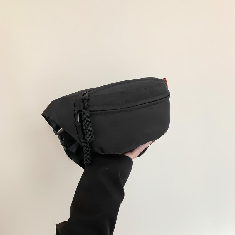 Модная сумка через плечо на груди, повседневная сумка из холста, женская новая модная повседневная спортивная нишевая модная однотонная поясная сумка