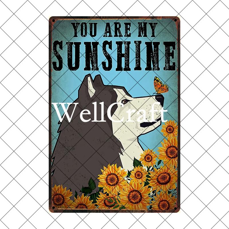 Wellcraft Pet Husky Dog Are Your Friend Wine Cafe Bath Shop Art Metal Tin Sign Wall Poster Iron Painting Pub D CM