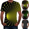 Men's Fashion Casual Printed Round Neck Short Sleeve Top Blouse