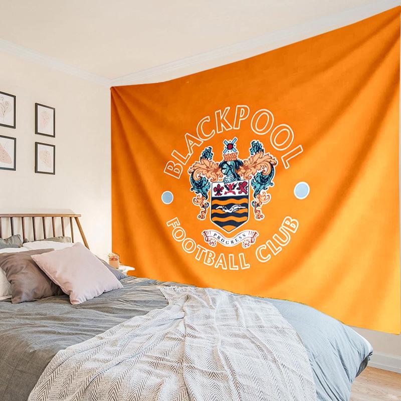 Blackpool Football Club Crest Tapestry, Unique Design Tapestry, Wall Decor for Bedroom,Livingroom, Playroom,Heartwarming Fan Holiday Gifts