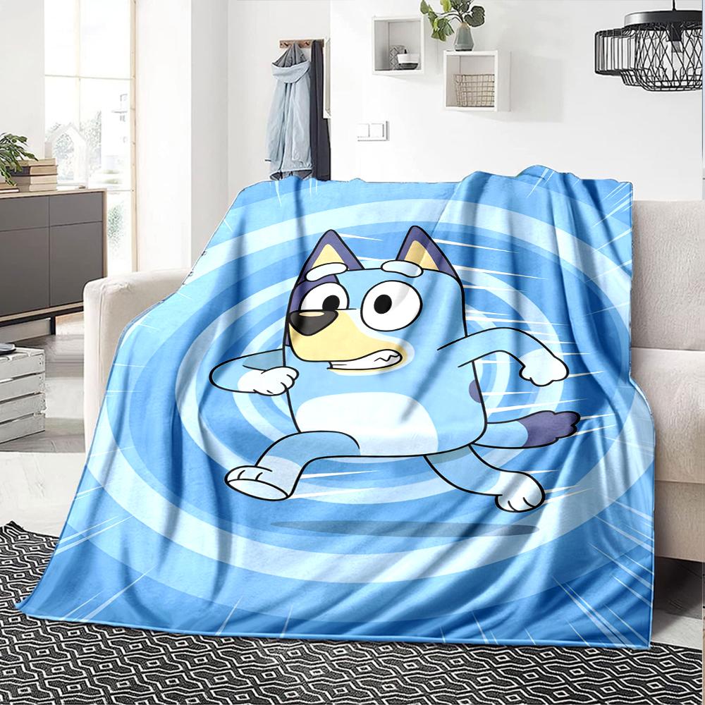 Bluey Theme Printed Blanket - Perfect for Couch, Bed, Travel & Outdoor Use | Machine Washable, Cozy & Durable.