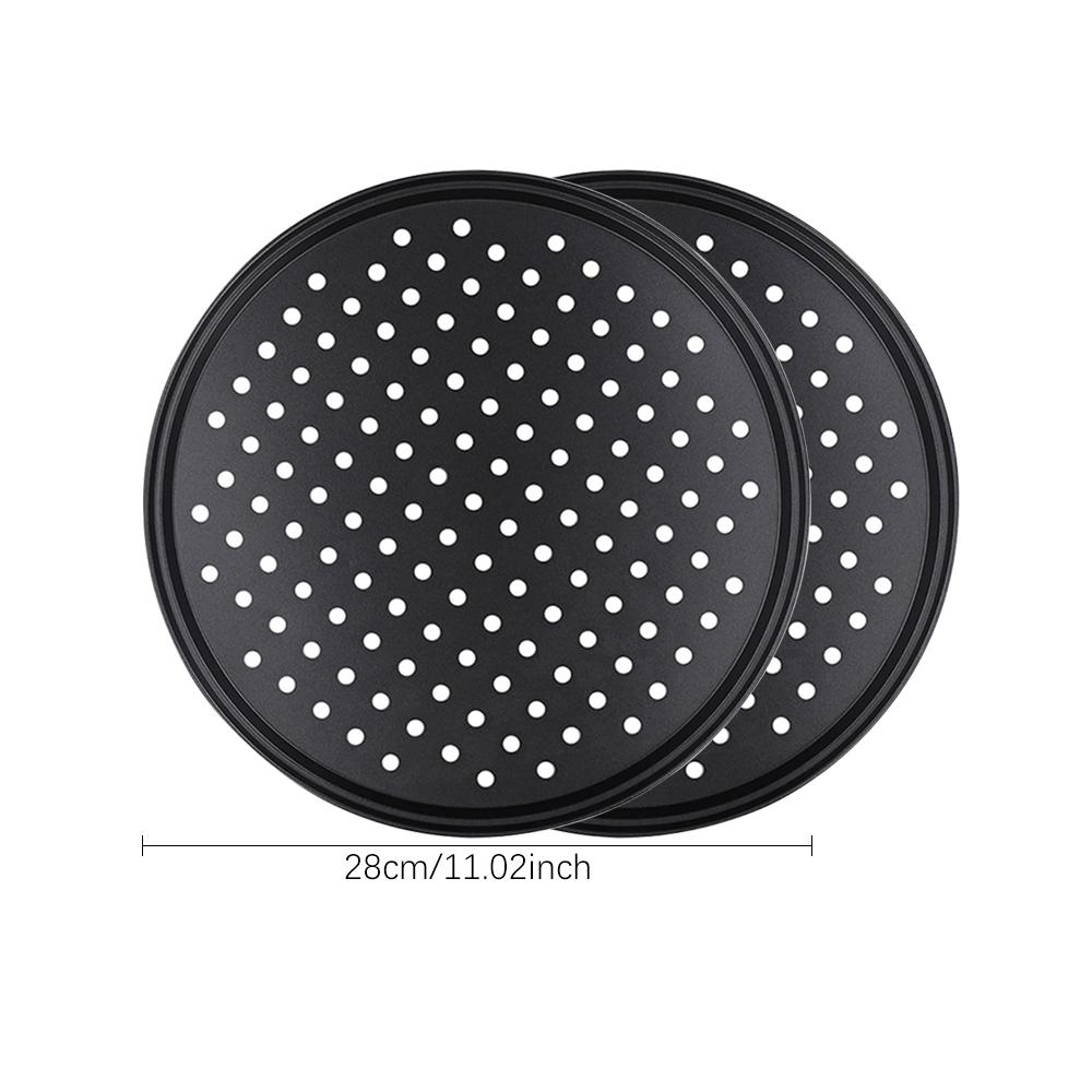 Перфорированная форма для пиццы из углеродистой стали с антипригарным покрытием, круглый противень для духовки с отверстиями, держатель для посуды, инструмент для выпечки