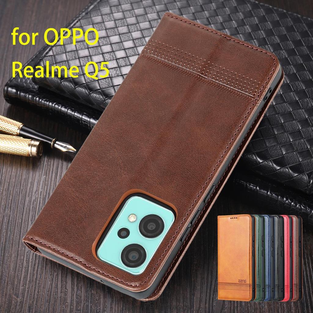 Deluxe Magnetic Adsorption Leather Fitted Case for OPPO Realme 9 5G Realme9 5G 6.6" Flip Cover Protective Case Capa Fundas Coque