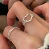 Hollow Metal Love Open Ring Female Design Sense Sweet And Cute Exquisite Personality Fashion Versatile Ring Ring