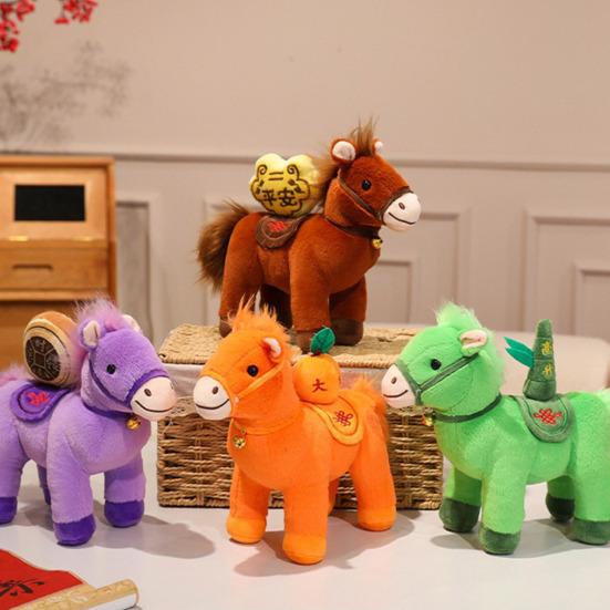 Плюшевая игрушка Лошадь Кукла Украшение на Китайский Новый год 2026 Счастливая Лошадь Зодиакальный Орнамент для Дома Фестивальный Декор