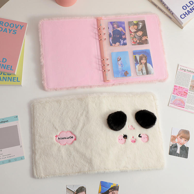 Cute Plush A5 Binder Collect Book Stars Photo Cards Collect Book Storage Album Hardcover Notebook Stationery Supplies