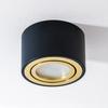 Surface-Mounted Halogen Spot Luminaire, Movable, Amat-S Insert, Round, Black-Gold