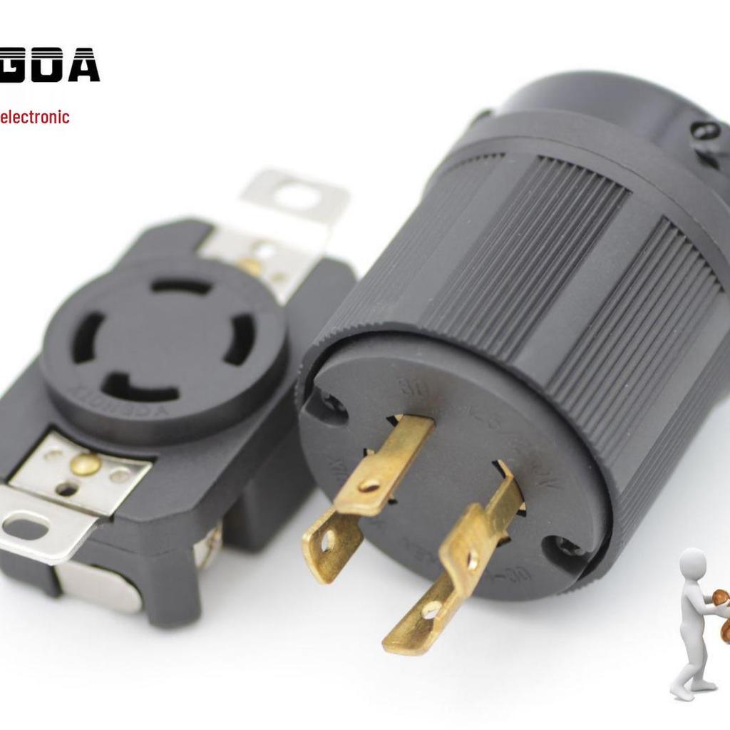 XIONGDA 30A 260V-450V American-Style Industrial Power Socket (4-Hole)