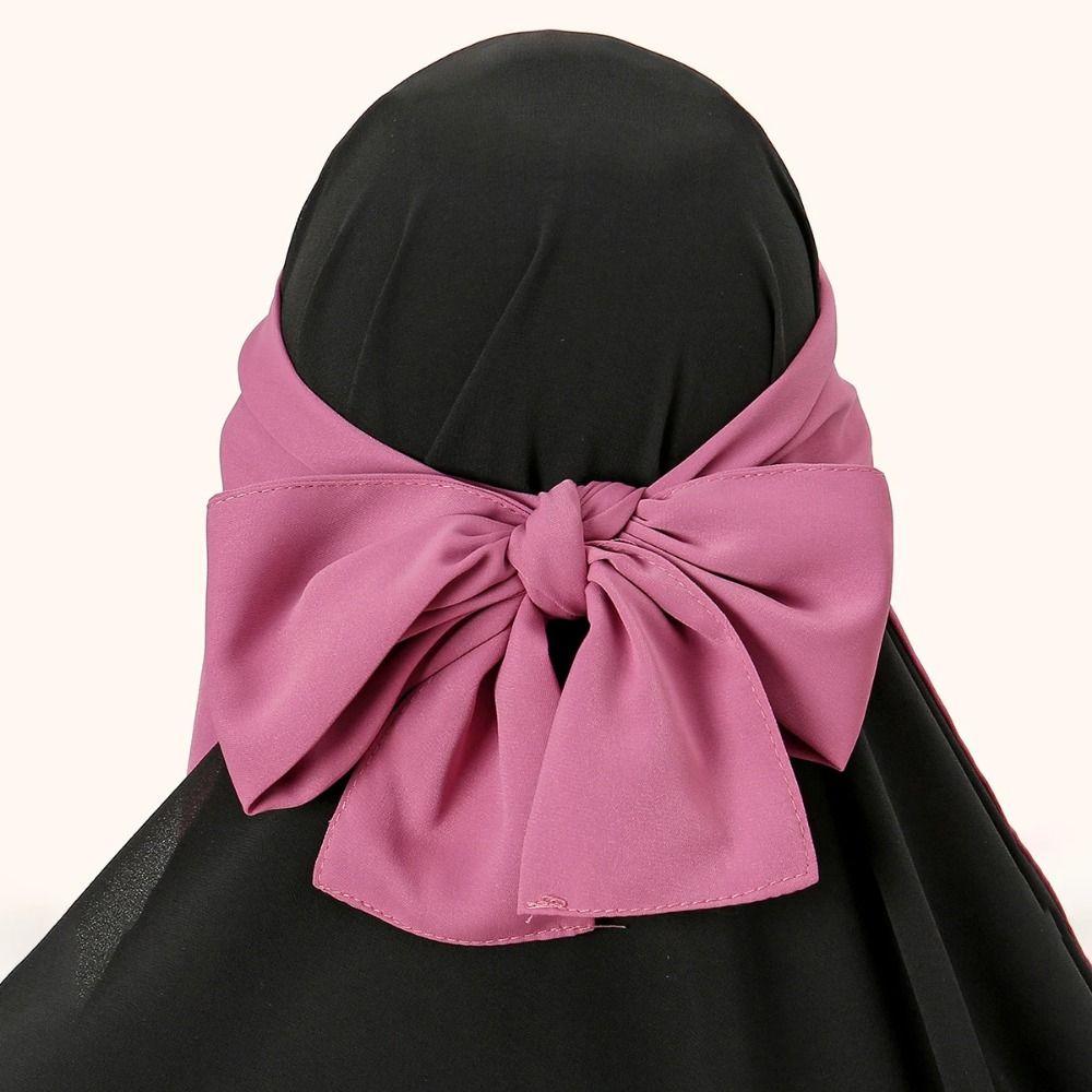 Мусульманские платки с завязками сзади, эластичный исламский головной платок, скромный головной убор из ниды, шапочка для повседневной носки