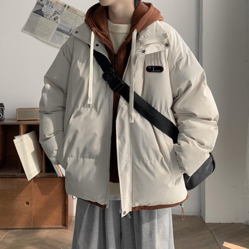 Boys' Winter Cotton Set: Faux Two-Piece Jacket & Warm Coat