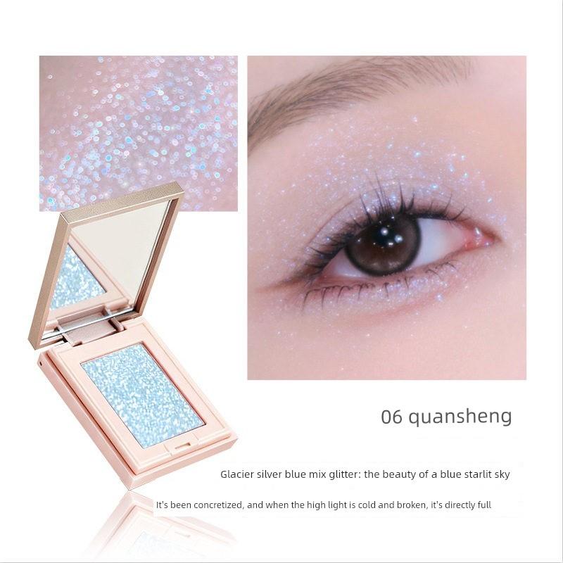 Pearlescent and Luxurious Pink Gold Crushed Diamond Crystal Powder Eyeshadow, Radiant Peach Golden Color, Enhances Complexion, 2026 New Model