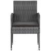 7 piece Garden Dining Set Poly Rattan Gray