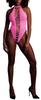 Neon Pink Open Crotch High Cut Bodysuit with Backless - Ouch! Glow - Bodysuits and Harnesses