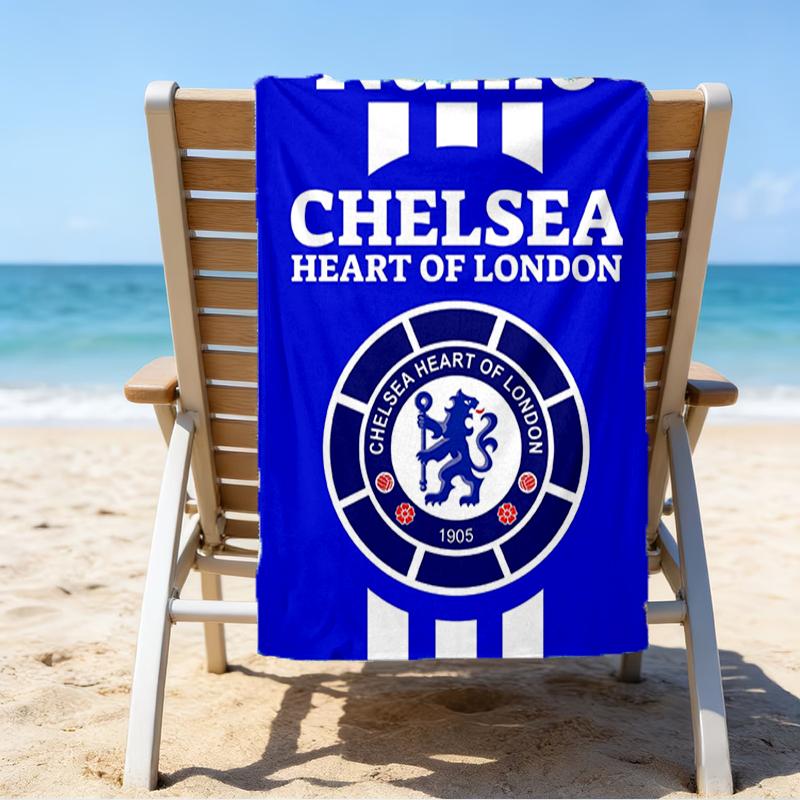 Custom Name Ultrasoft Beach Towel With Chelsea Football Club Themeideal For Pool Camping Diving Perfect Travel Essential Vibrant Beach Towel