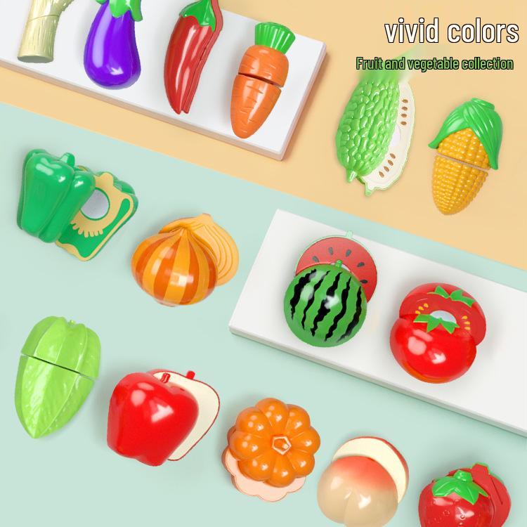Kids' Pretend Play Kitchen Set: Veggies, Fruits, Burger & Fries