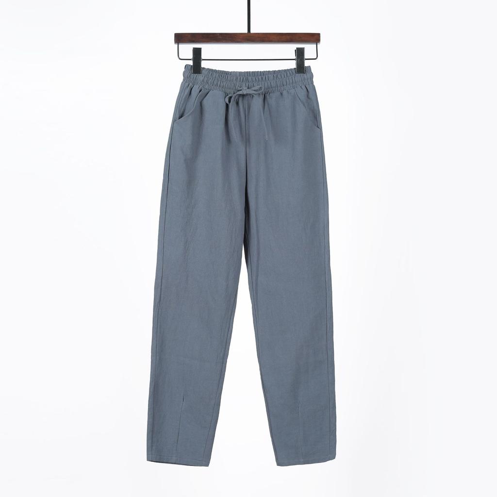 Casual Pants  Spring Summer and Autumn Loose High Waist Straight Versatile Nine-point Harlan Pants