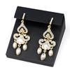 Gold Color Heart Style Drop Dangle Earring For Women Bride Wedding Jewelry Crystal Earring