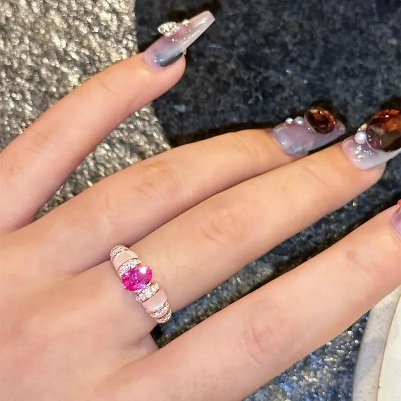 Винтажные кольца с драгоценными камнями рябчик с синим морем для женщин, изысканное кольцо с рубином Palaiba в оригинальном стиле, свадебные украшения