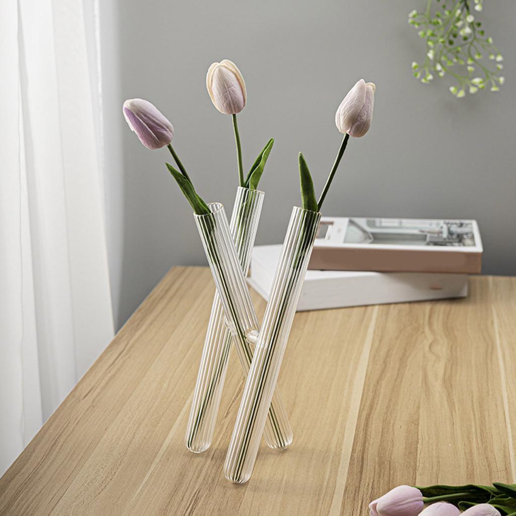 Современные стеклянные пробирки с полосками 3/4, вазы для цветов, растительный террариум для цветочной экспозиции, декор для гостиной или столовой