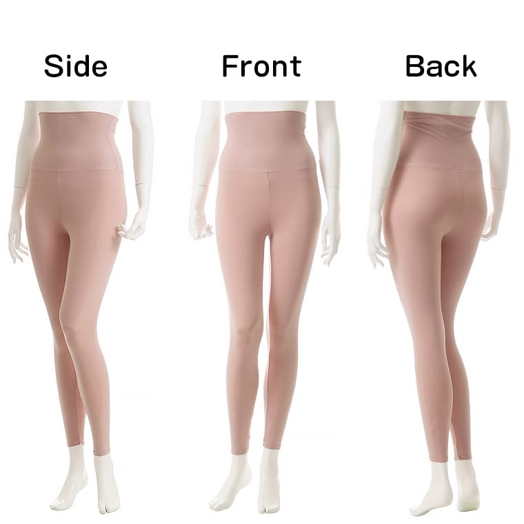 Shirasagi Knit Belly Pant with Fleece Cropped Belly Women's Lining, Leggings, Fall/Winter, Warm, Comfortable, Double-Layered Fabric, K5976X-R (LL,