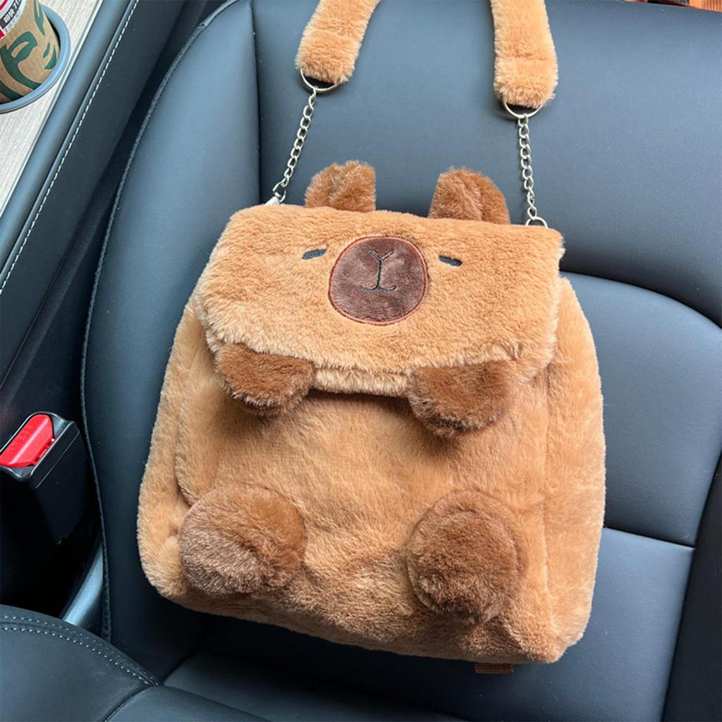 Capybara Backpack Lightweight Plush Crossbody Bag for Street Shopping Travel