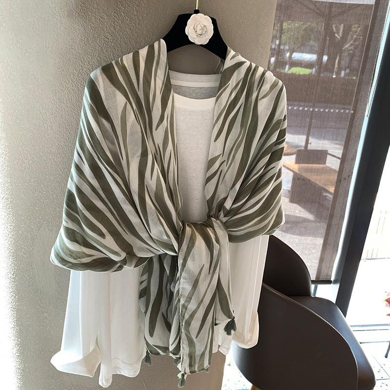 Womens Long Zebra Print Scarf Wrap Shawl Vintage Chic Style Lightweight Accessory