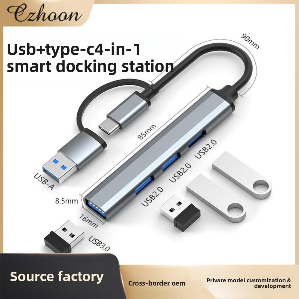 Алюминиевый сплав Type C USB 3.0 хаб с переключателем Док-станция для ноутбука Расширитель с несколькими портами для MacBook ПК Аксессуары