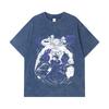 275 GSM Washed T-shirts 100% Cotton Jujutsu Kaisen V35 Mahoraga Print Unisex Heavy Cotton T Shirt