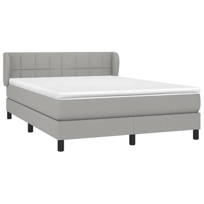 3126245 vidaXL Divan Bed with Mattress Light Grey 140x200cm Fabric