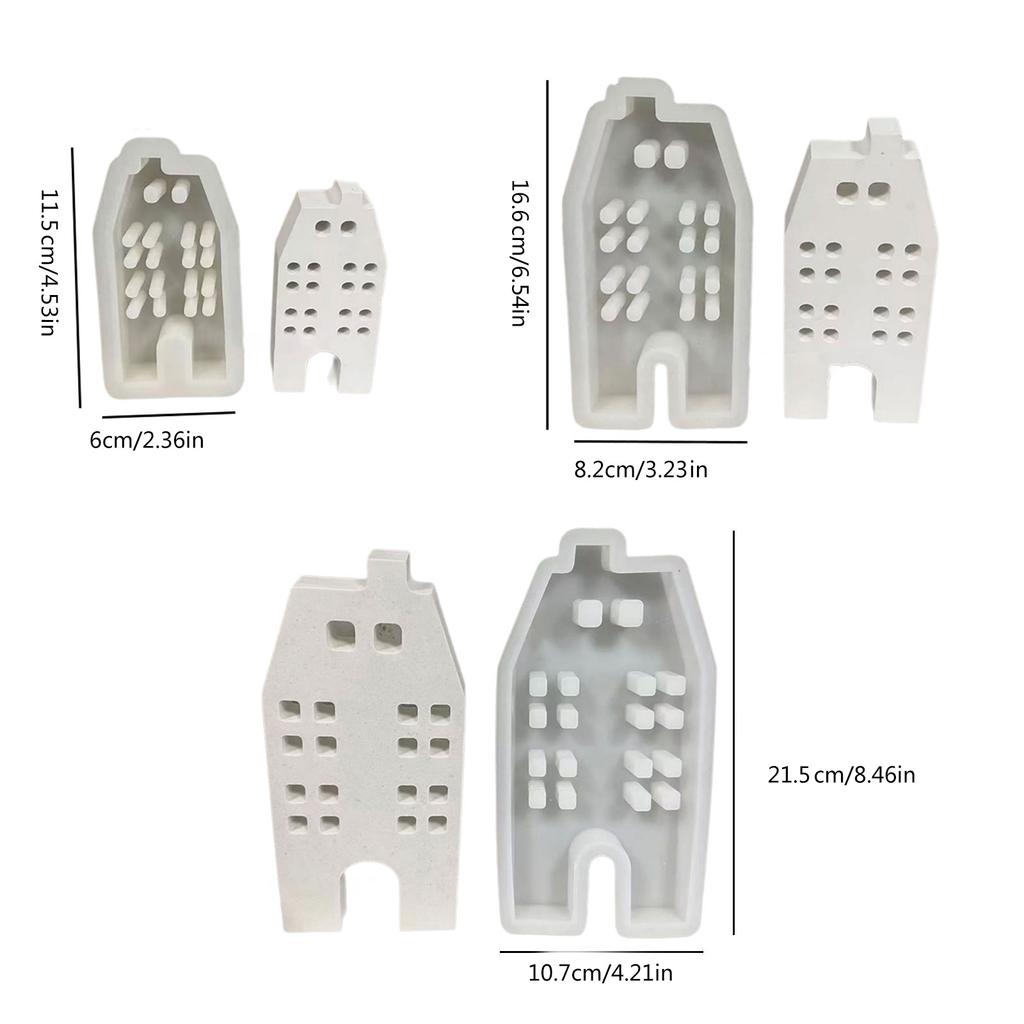 House Candle Molds Multiple Window House Resin Molds for Making Candle Cake Fondant Room Decorations Gypsum Ornaments
